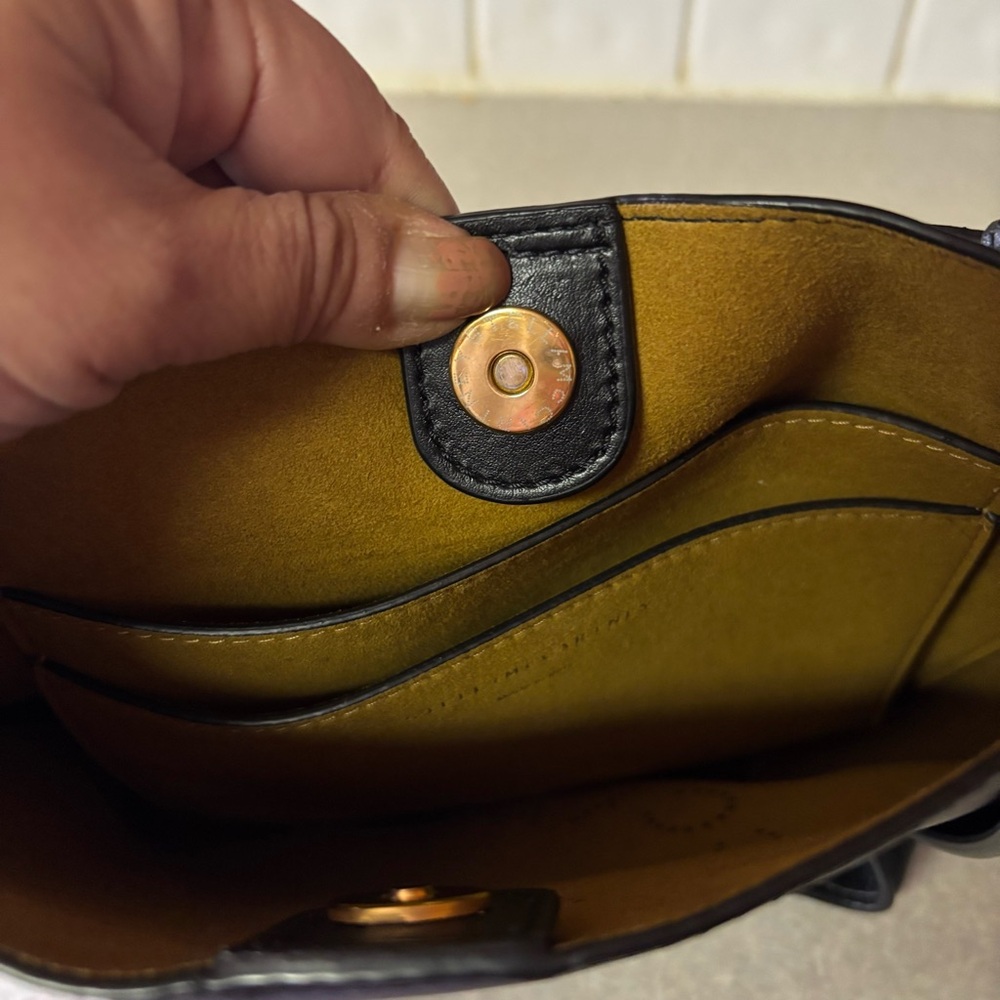 Stella McCartney Black Faux Leather Perorated Logo Small Preppy Crossbody Bag - Picture 9 of 13